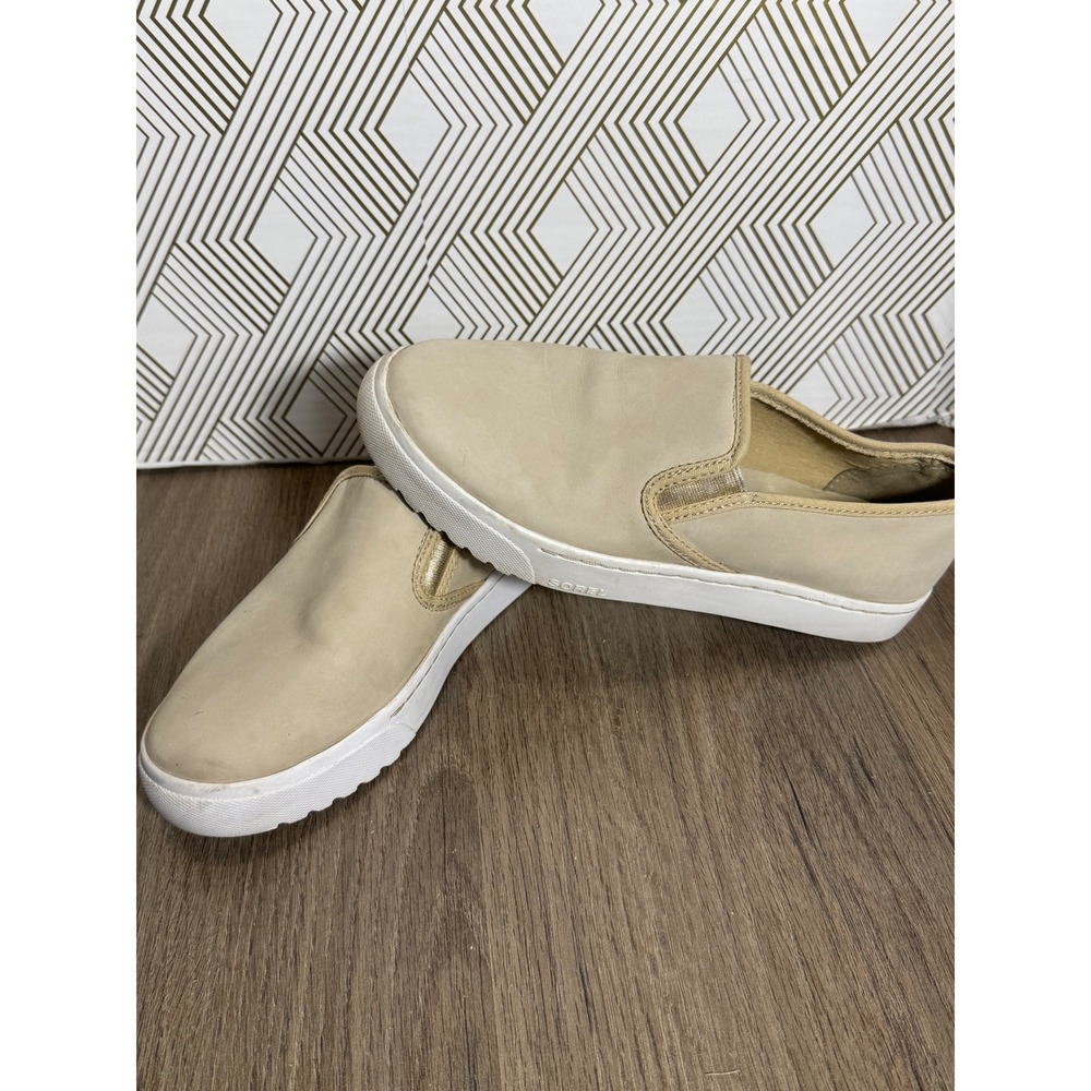 Sorel Women Beige Suede Slip On Loafer Sneakers Shoes Size 8‎
